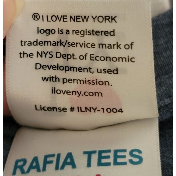 I Love NY Graphic Tee Medium Gray Cotton Polyester Blend Officially Licensed - Picture 5 of 5